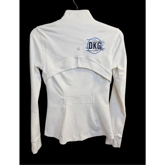 Lululemon Define Jacket White Zip Front Pockets Embroidered - Picture 6 of 9